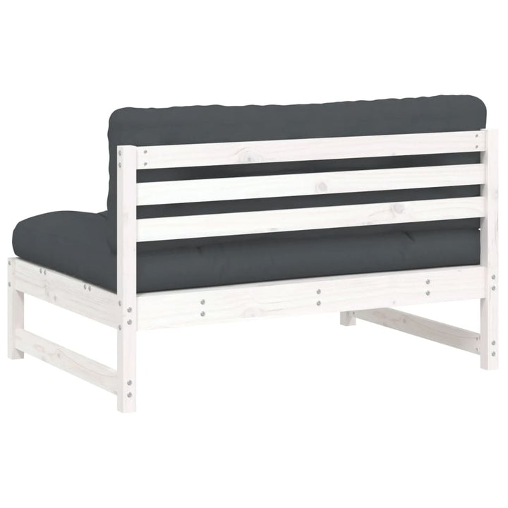midtermodul til sofa 120x80 cm massivt fyrretræ hvid