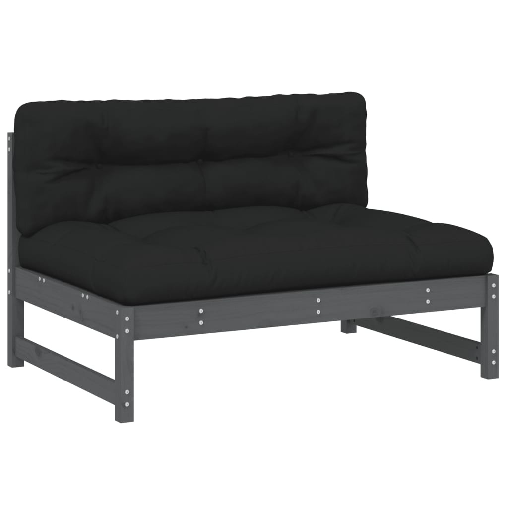 midtermodul til sofa 120x80 cm massivt fyrretræ grå