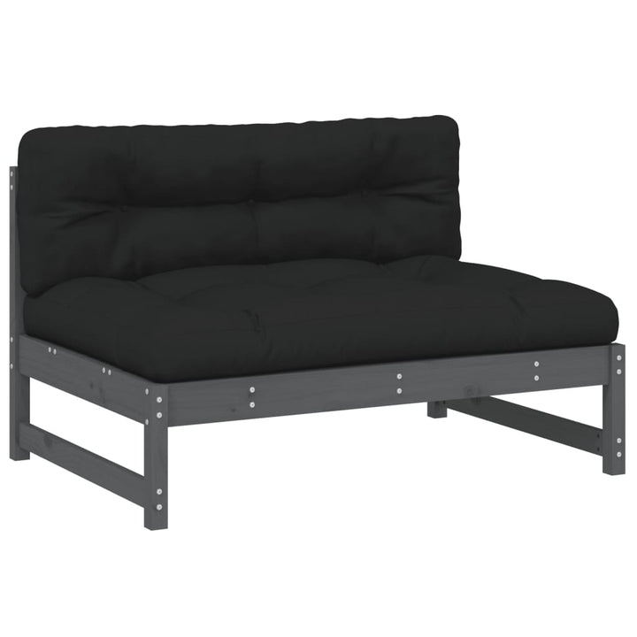 midtermodul til sofa 120x80 cm massivt fyrretræ grå