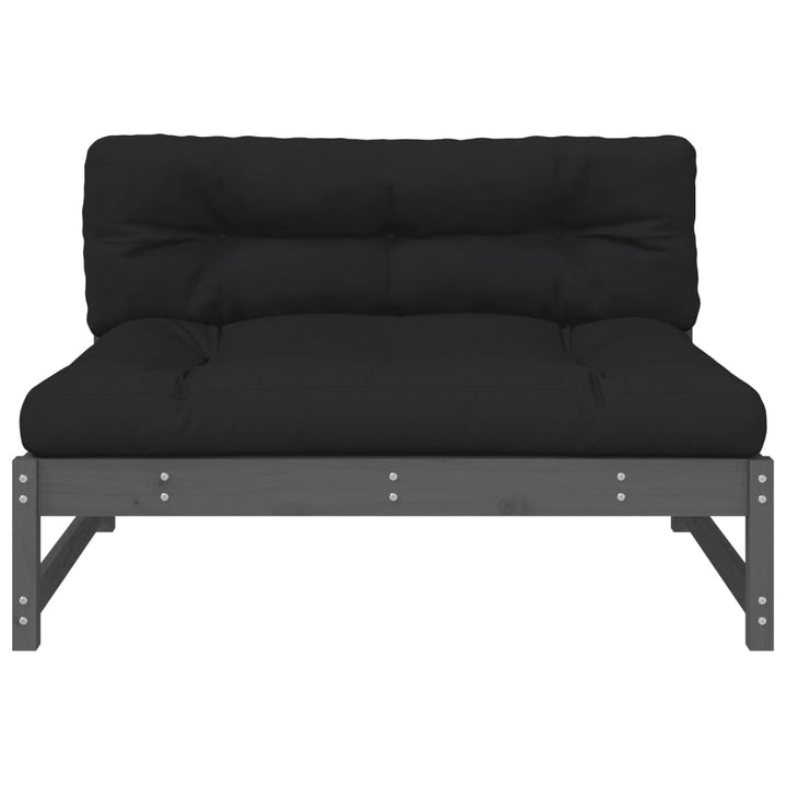 midtermodul til sofa 120x80 cm massivt fyrretræ grå