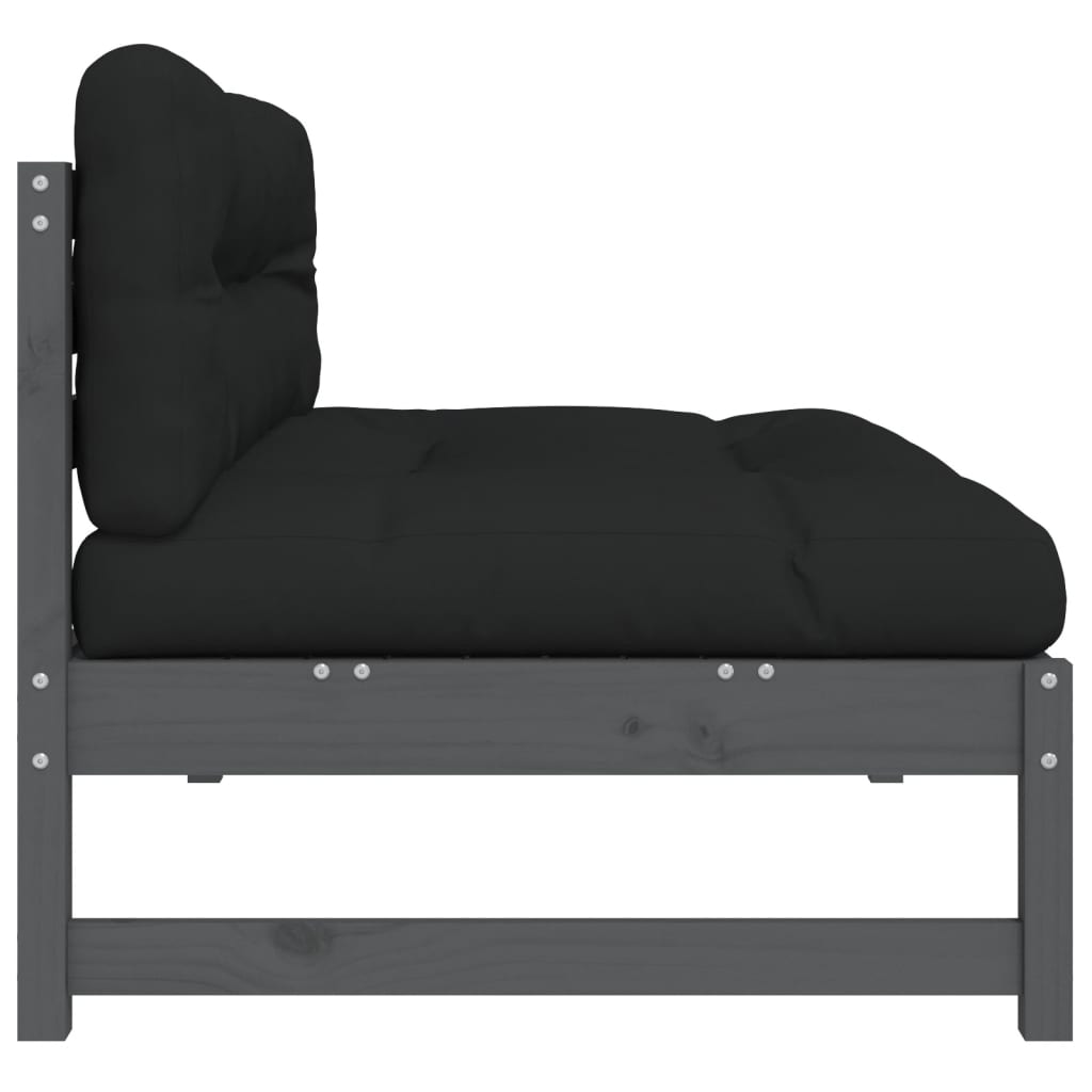 midtermodul til sofa 120x80 cm massivt fyrretræ grå