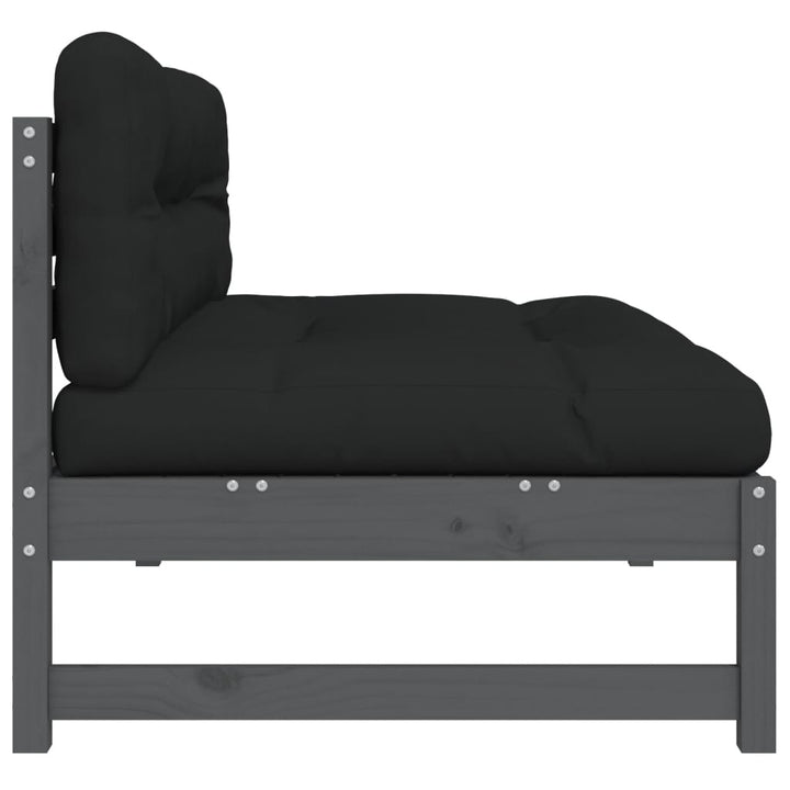 midtermodul til sofa 120x80 cm massivt fyrretræ grå