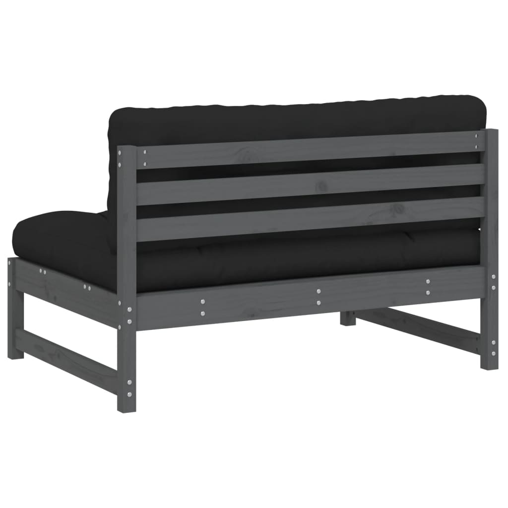 midtermodul til sofa 120x80 cm massivt fyrretræ grå
