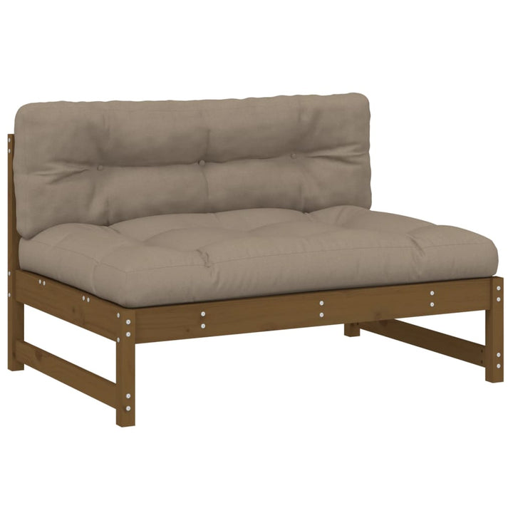 midtermodul til sofa 120x80 cm massivt fyrretræ honningbrun