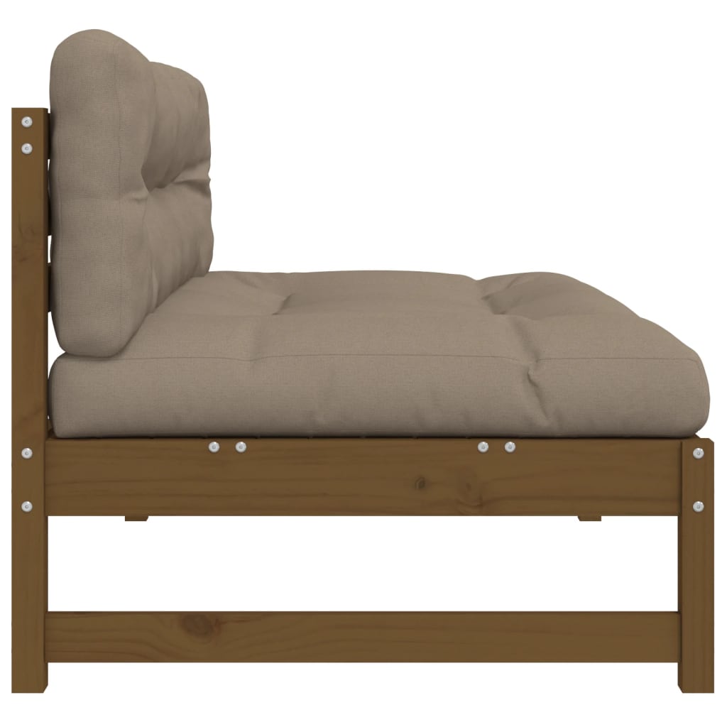 midtermodul til sofa 120x80 cm massivt fyrretræ honningbrun