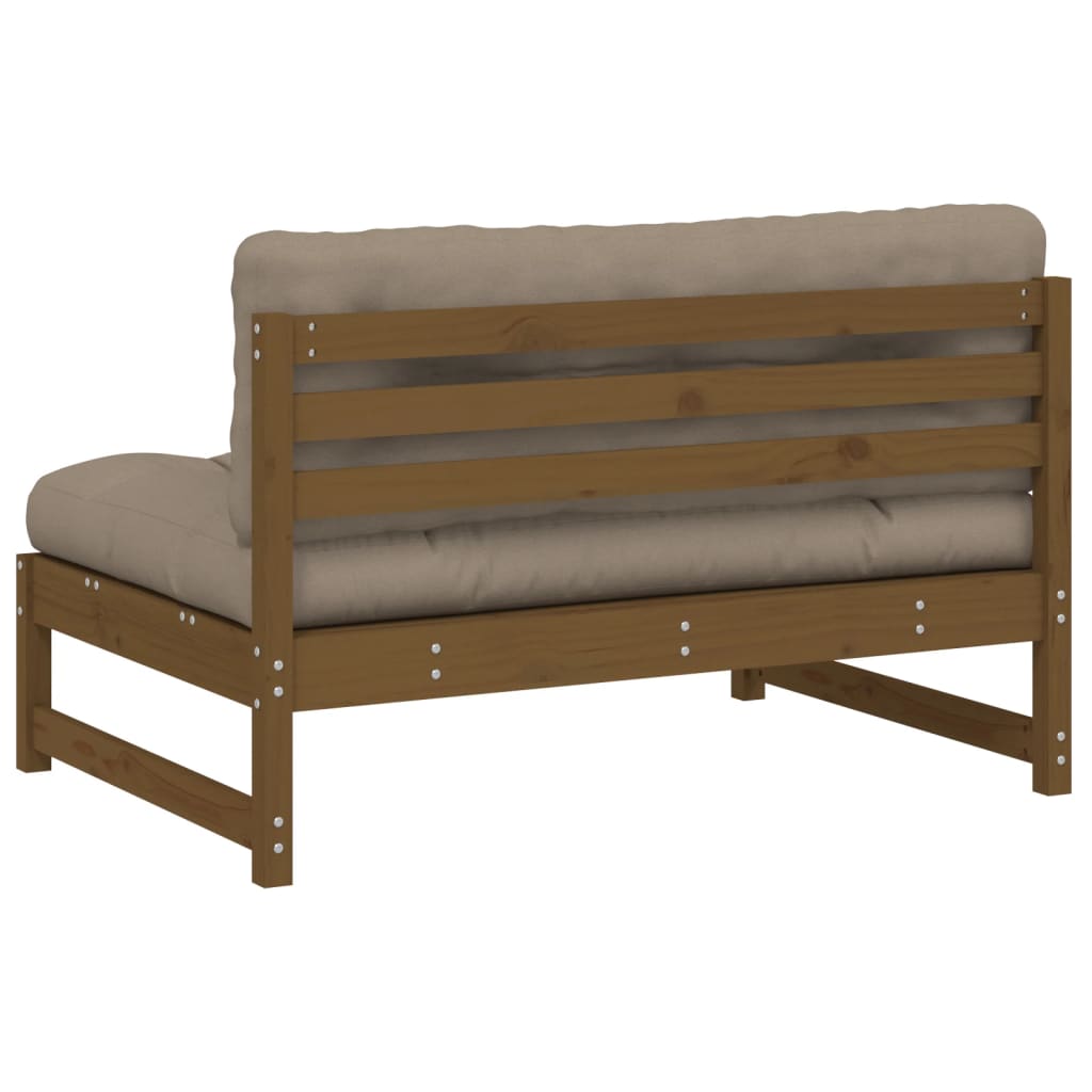 midtermodul til sofa 120x80 cm massivt fyrretræ honningbrun