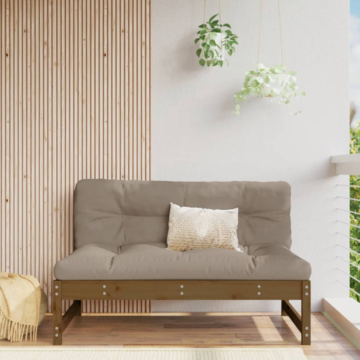 midtermodul til sofa 120x80 cm massivt fyrretræ honningbrun