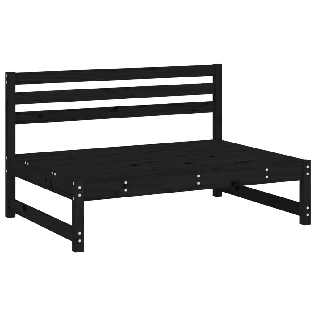 midtermodul til sofa 120x80 cm massivt fyrretræ sort