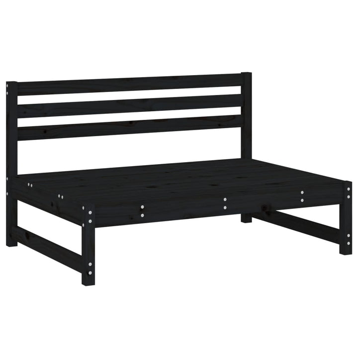 midtermodul til sofa 120x80 cm massivt fyrretræ sort