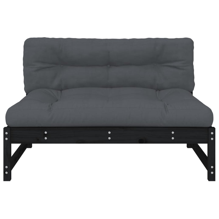 midtermodul til sofa 120x80 cm massivt fyrretræ sort