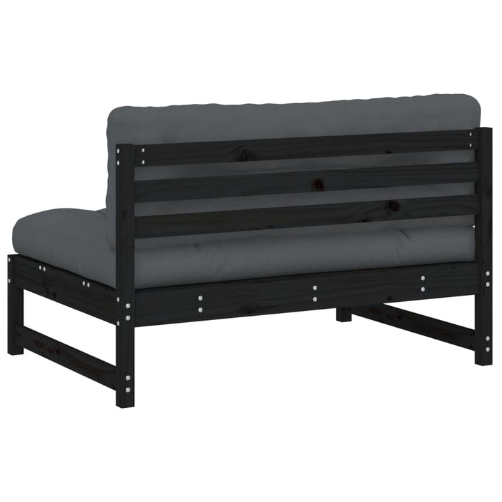 midtermodul til sofa 120x80 cm massivt fyrretræ sort
