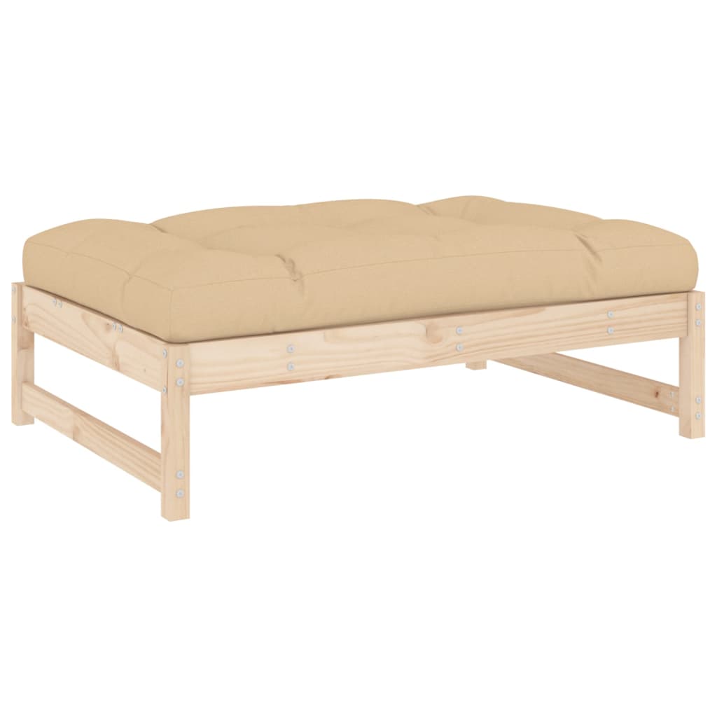 udendørs fodskammel 120x80 cm massivt fyrretræ