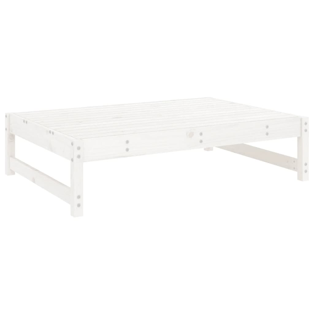 udendørs fodskammel 120x80 cm massivt fyrretræ hvid