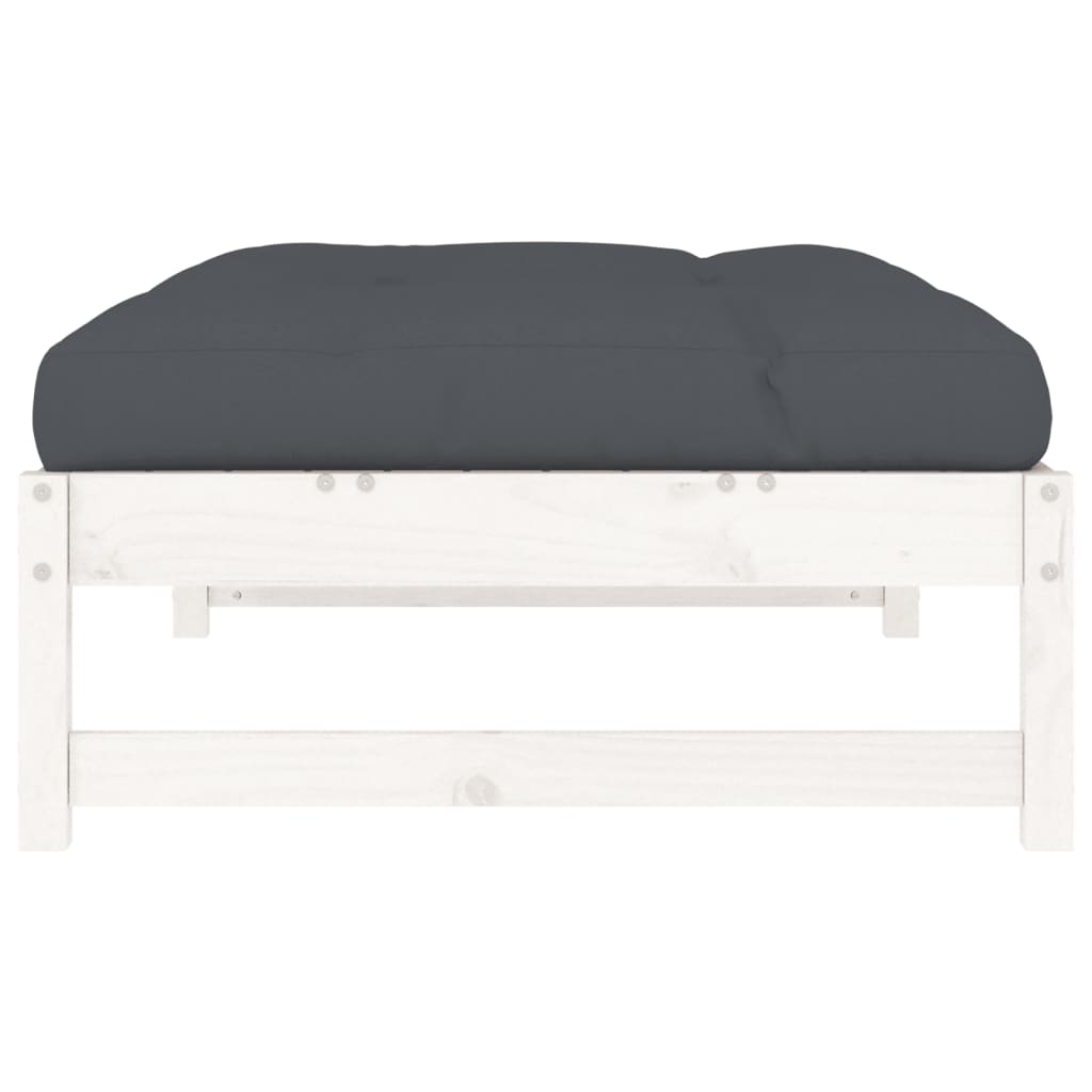 udendørs fodskammel 120x80 cm massivt fyrretræ hvid