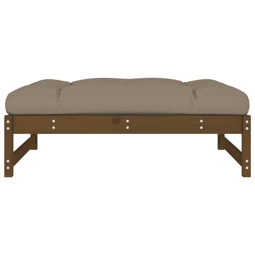 udendørs fodskammel 120x80 cm massivt fyrretræ honningbrun