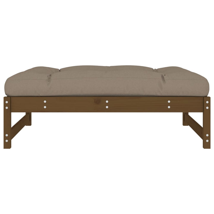 udendørs fodskammel 120x80 cm massivt fyrretræ honningbrun