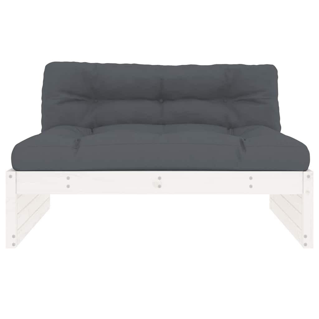midtermodul til sofa 120x80 cm massivt fyrretræ hvid