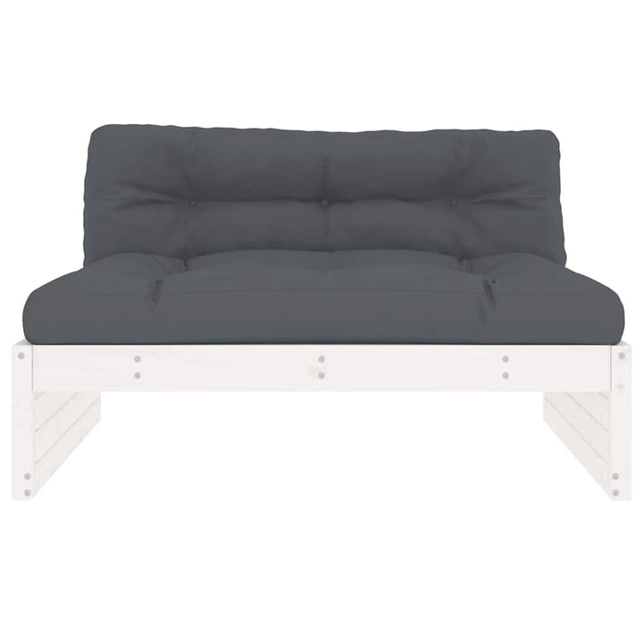 midtermodul til sofa 120x80 cm massivt fyrretræ hvid