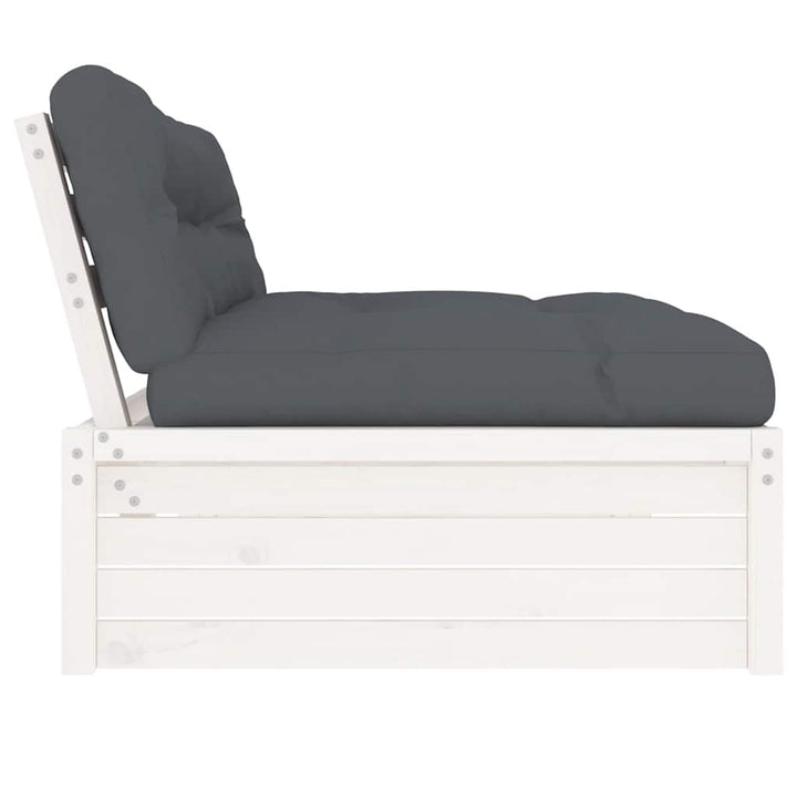 midtermodul til sofa 120x80 cm massivt fyrretræ hvid