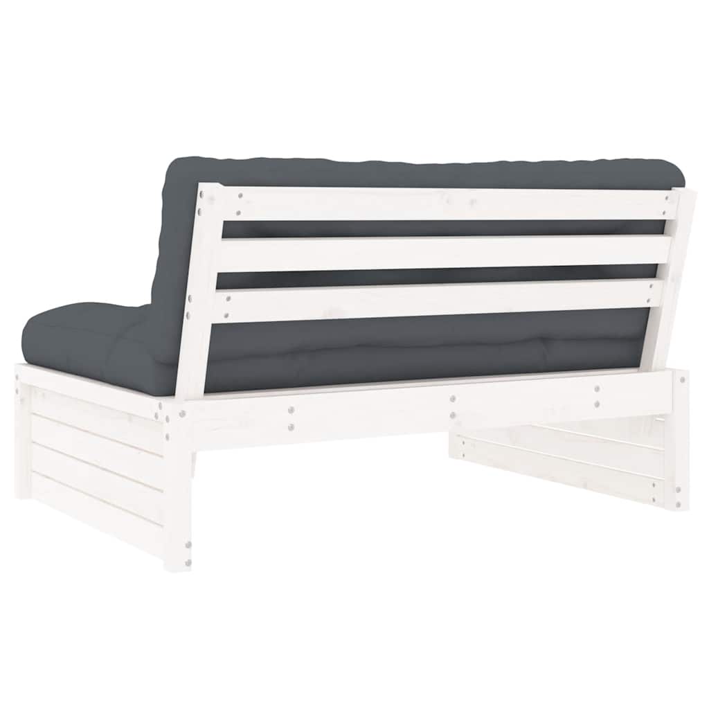 midtermodul til sofa 120x80 cm massivt fyrretræ hvid