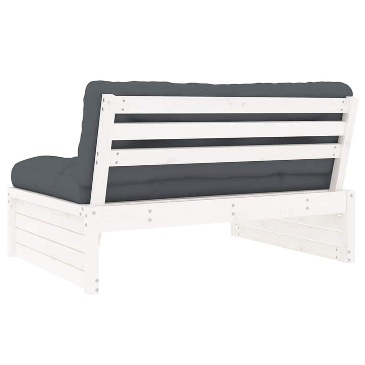 midtermodul til sofa 120x80 cm massivt fyrretræ hvid
