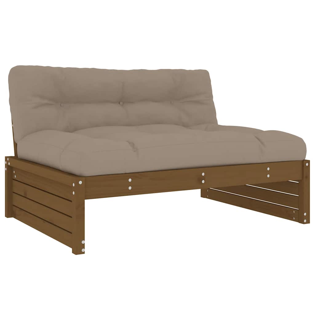 midtermodul til sofa 120x80 cm massivt fyrretræ honningbrun