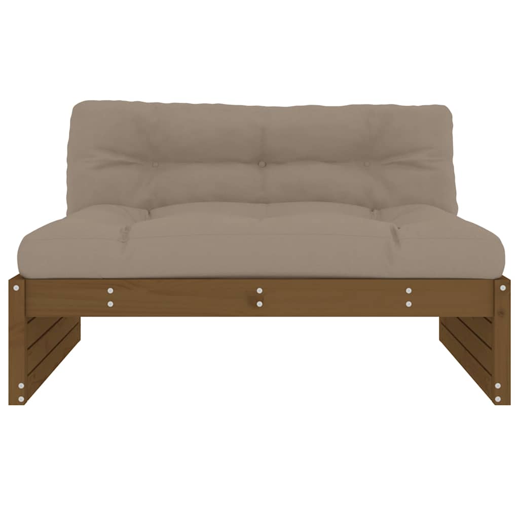 midtermodul til sofa 120x80 cm massivt fyrretræ honningbrun