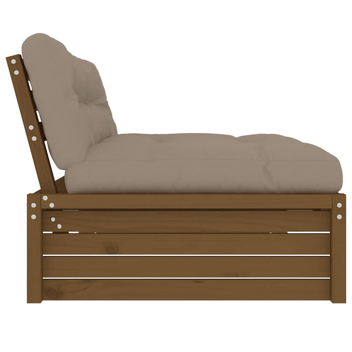 midtermodul til sofa 120x80 cm massivt fyrretræ honningbrun