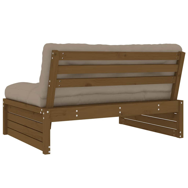 midtermodul til sofa 120x80 cm massivt fyrretræ honningbrun