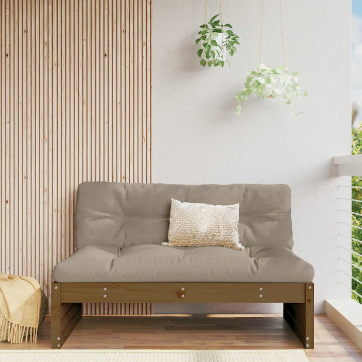 midtermodul til sofa 120x80 cm massivt fyrretræ honningbrun
