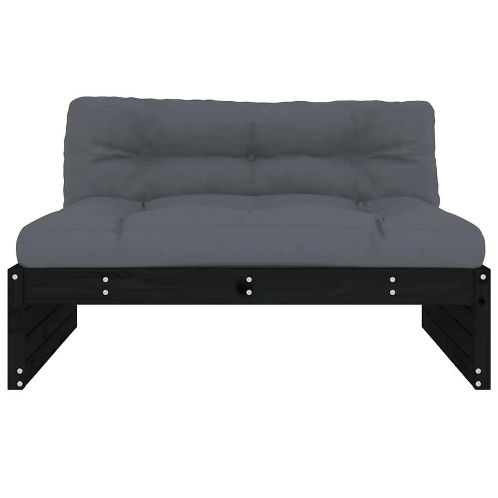 midtermodul til sofa 120x80 cm massivt fyrretræ sort