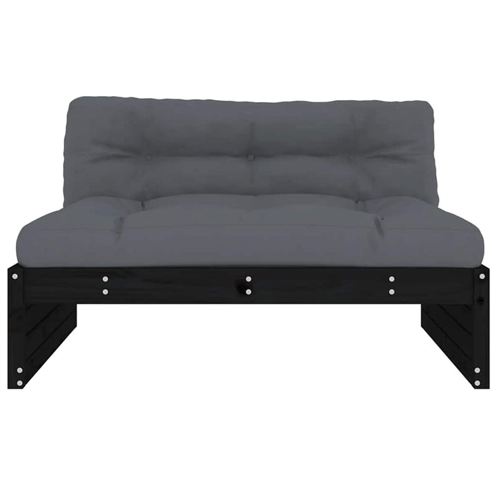 midtermodul til sofa 120x80 cm massivt fyrretræ sort