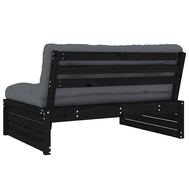 midtermodul til sofa 120x80 cm massivt fyrretræ sort