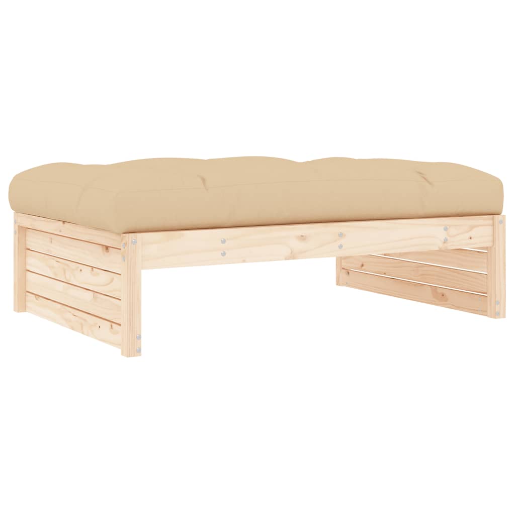 udendørs fodskammel 120x80 cm massivt fyrretræ