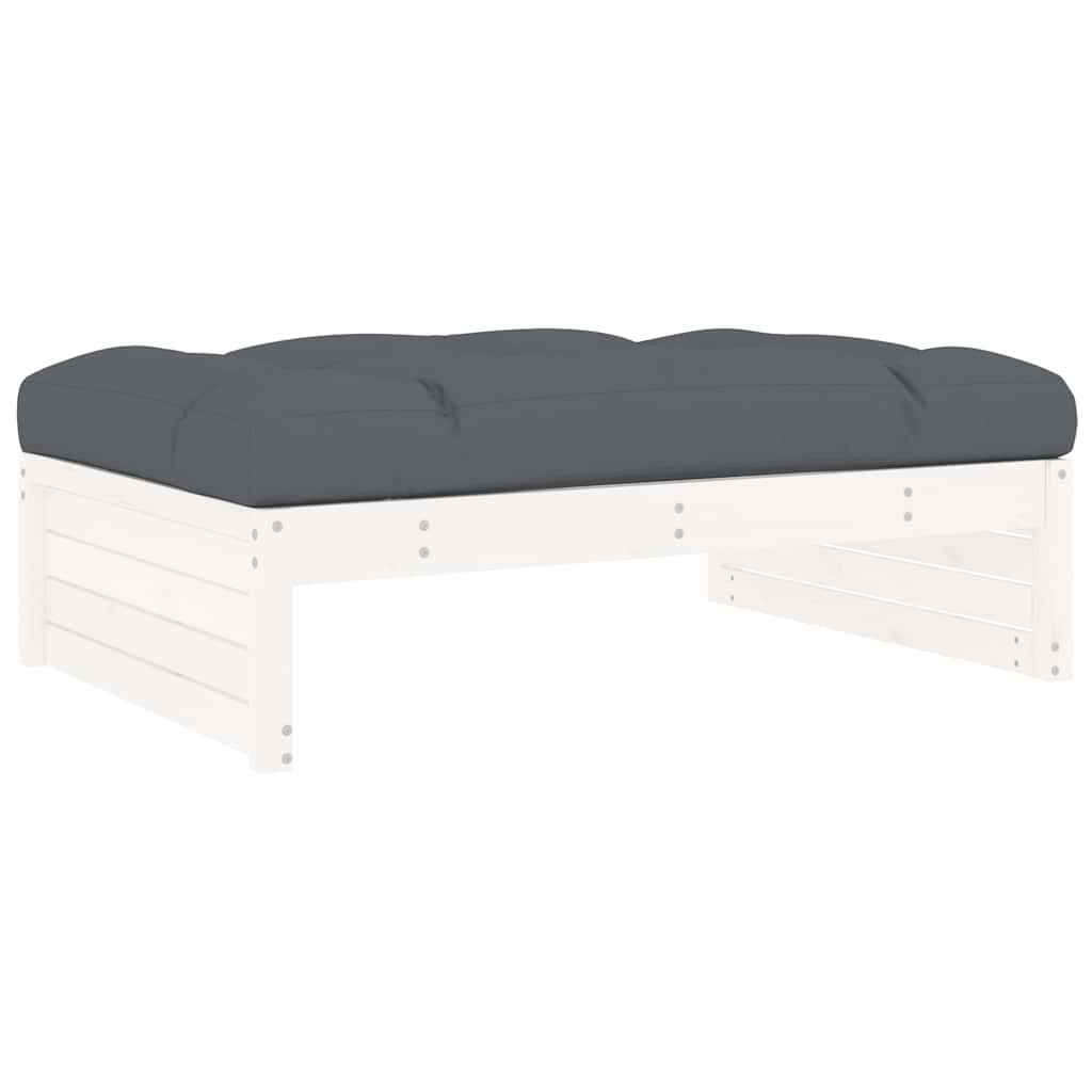 udendørs fodskammel 120x80 cm massivt fyrretræ hvid