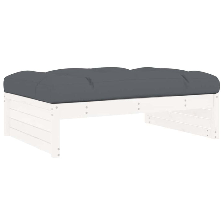 udendørs fodskammel 120x80 cm massivt fyrretræ hvid