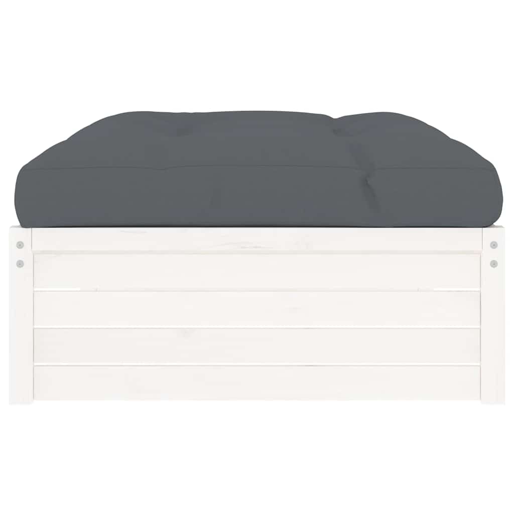 udendørs fodskammel 120x80 cm massivt fyrretræ hvid