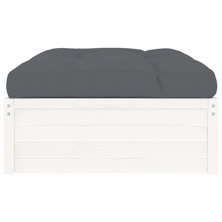 udendørs fodskammel 120x80 cm massivt fyrretræ hvid