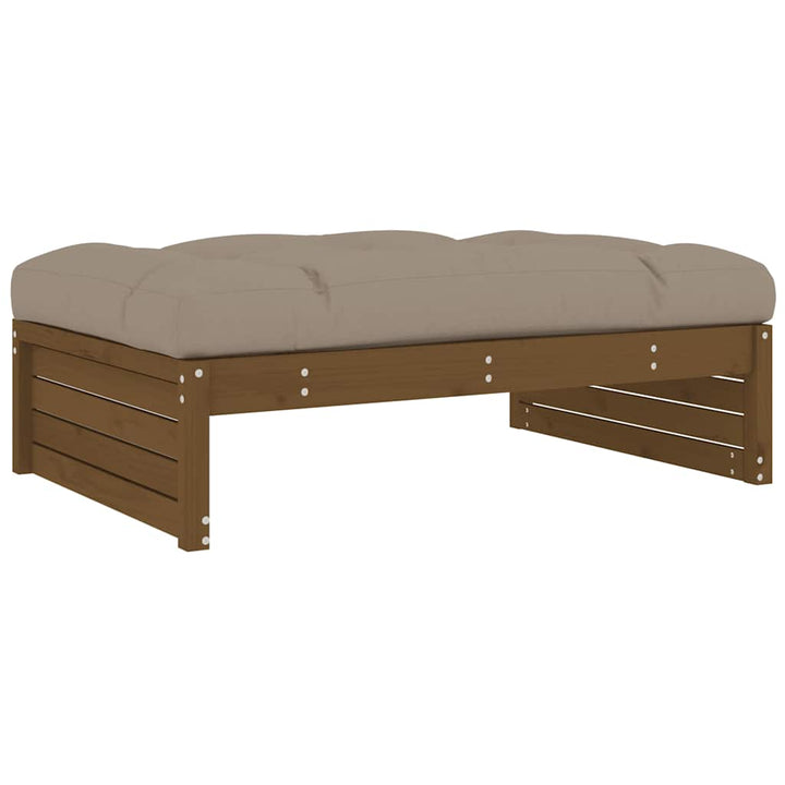 udendørs fodskammel 120x80 cm massivt fyrretræ honningbrun