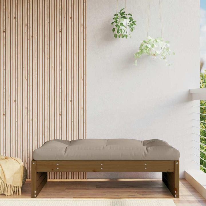 udendørs fodskammel 120x80 cm massivt fyrretræ honningbrun