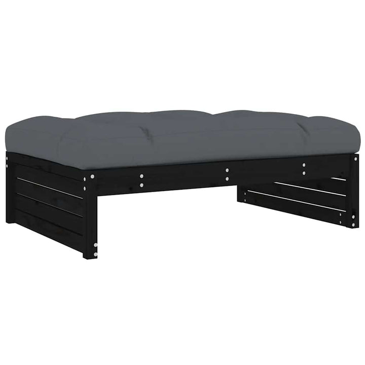 udendørs fodskammel 120x80 cm massivt fyrretræ sort