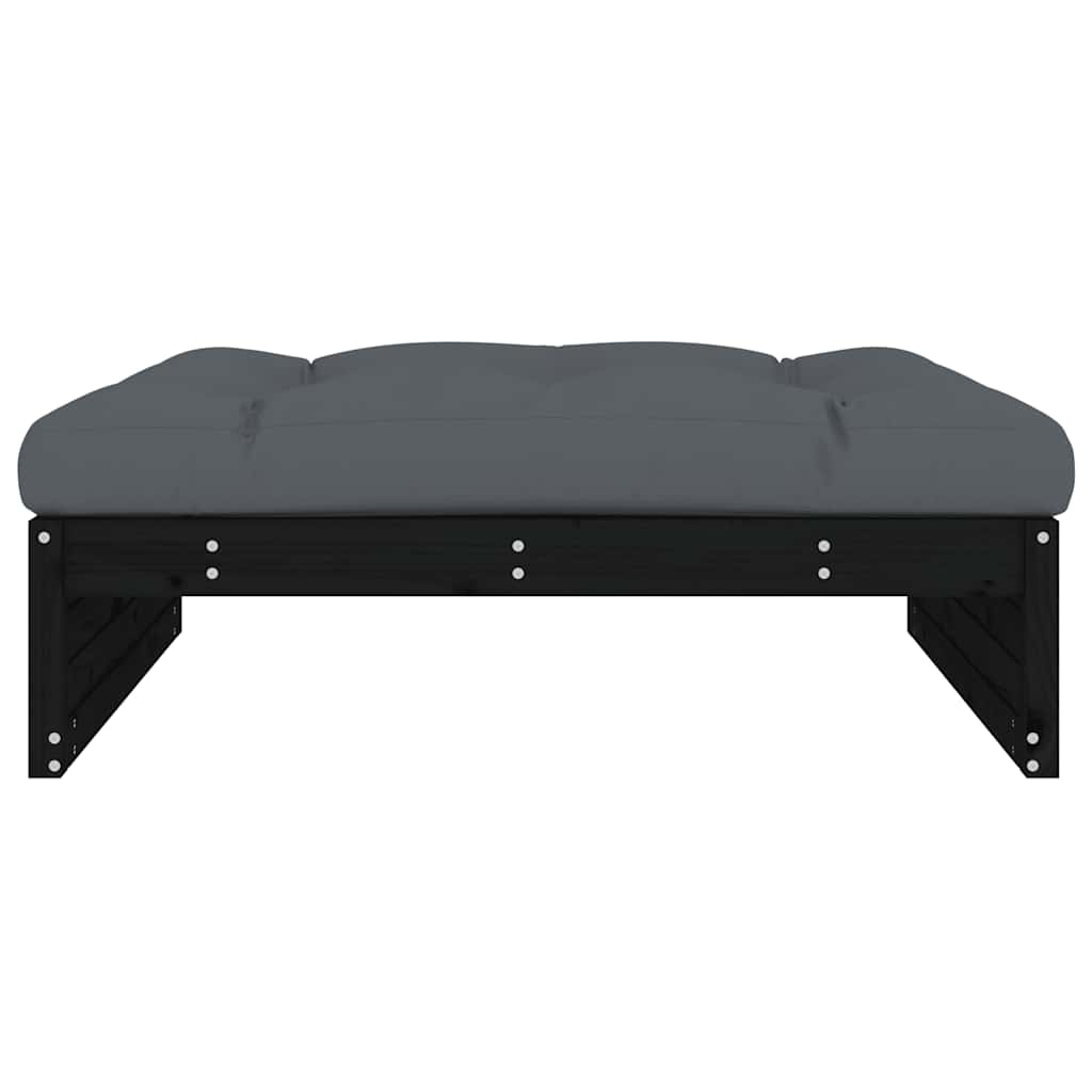 udendørs fodskammel 120x80 cm massivt fyrretræ sort