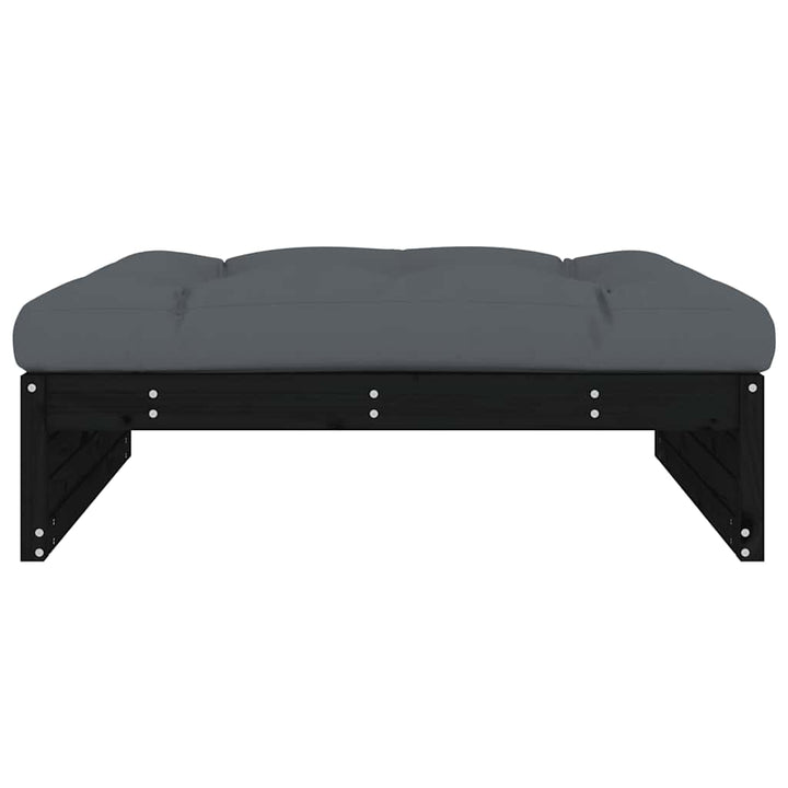 udendørs fodskammel 120x80 cm massivt fyrretræ sort