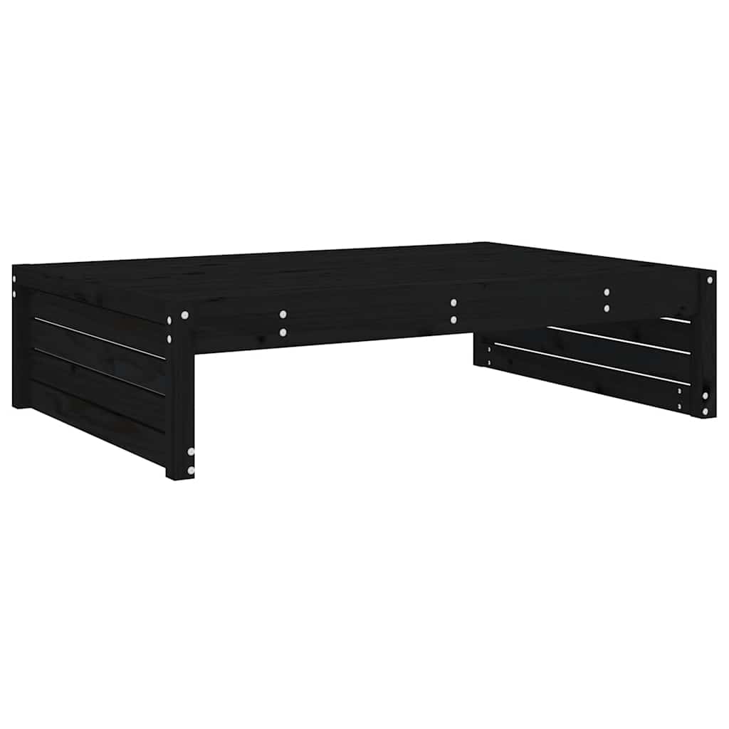 udendørs fodskammel 120x80 cm massivt fyrretræ sort