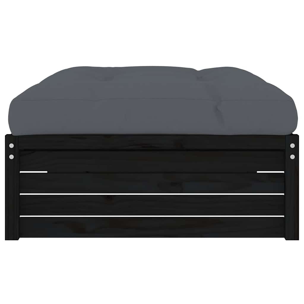 udendørs fodskammel 120x80 cm massivt fyrretræ sort