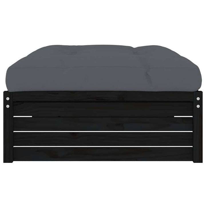 udendørs fodskammel 120x80 cm massivt fyrretræ sort