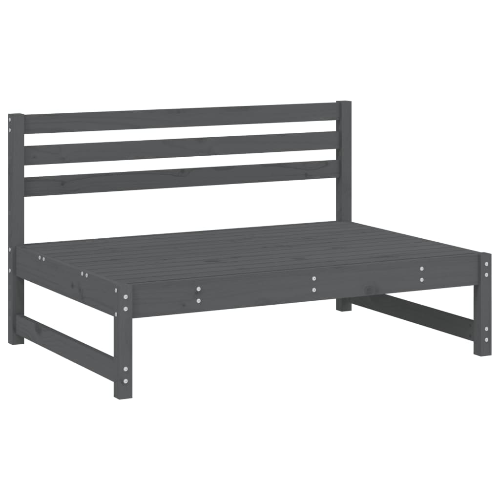 midtermodul til havesofa 120x80 cm massivt fyrretræ grå