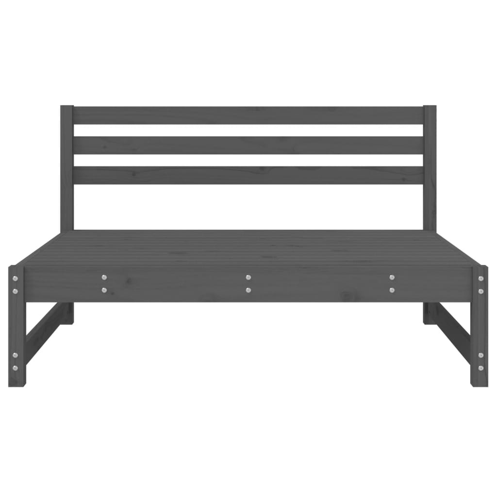 midtermodul til havesofa 120x80 cm massivt fyrretræ grå