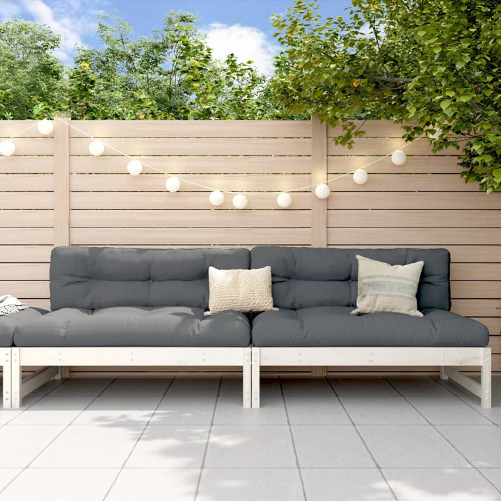 midtermoduler til havesofa 2 stk. 120x80 cm massivt fyr hvid