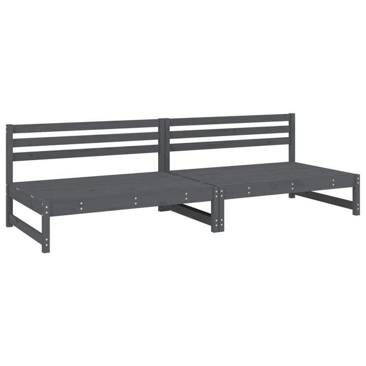 midtermoduler til havesofa 2 stk. 120x80 cm massivt fyr grå